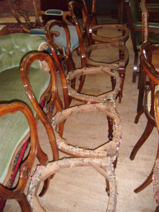 Set of 6 buckle back Victorian chairs(-)